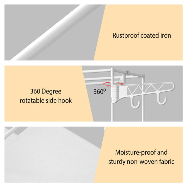 4-Tier Garment Rack with Shelves & Hooks