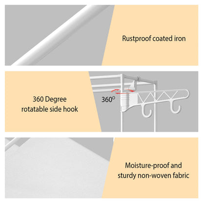 4-Tier Garment Rack with Shelves & Hooks