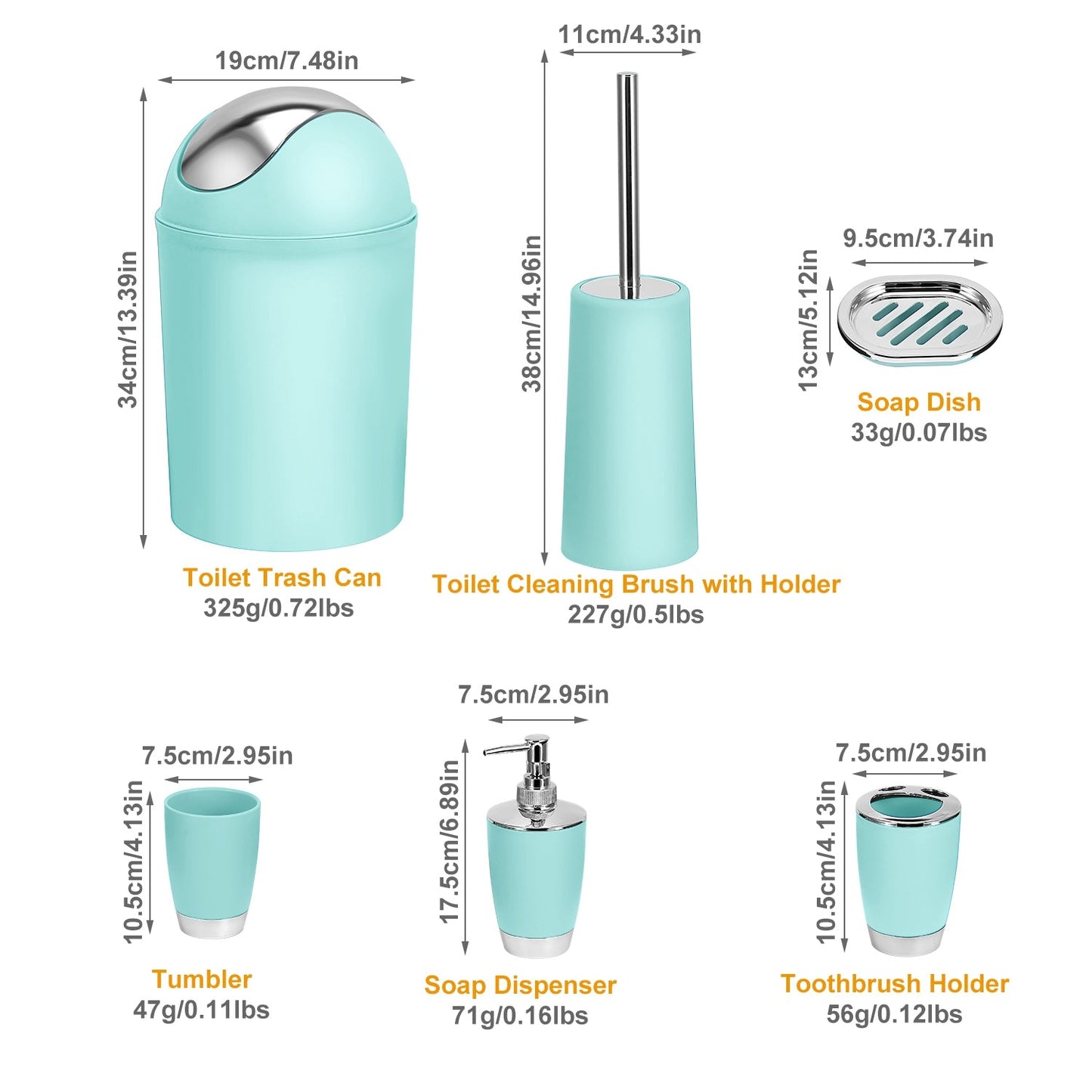 6-Piece Bathroom Accessories Set