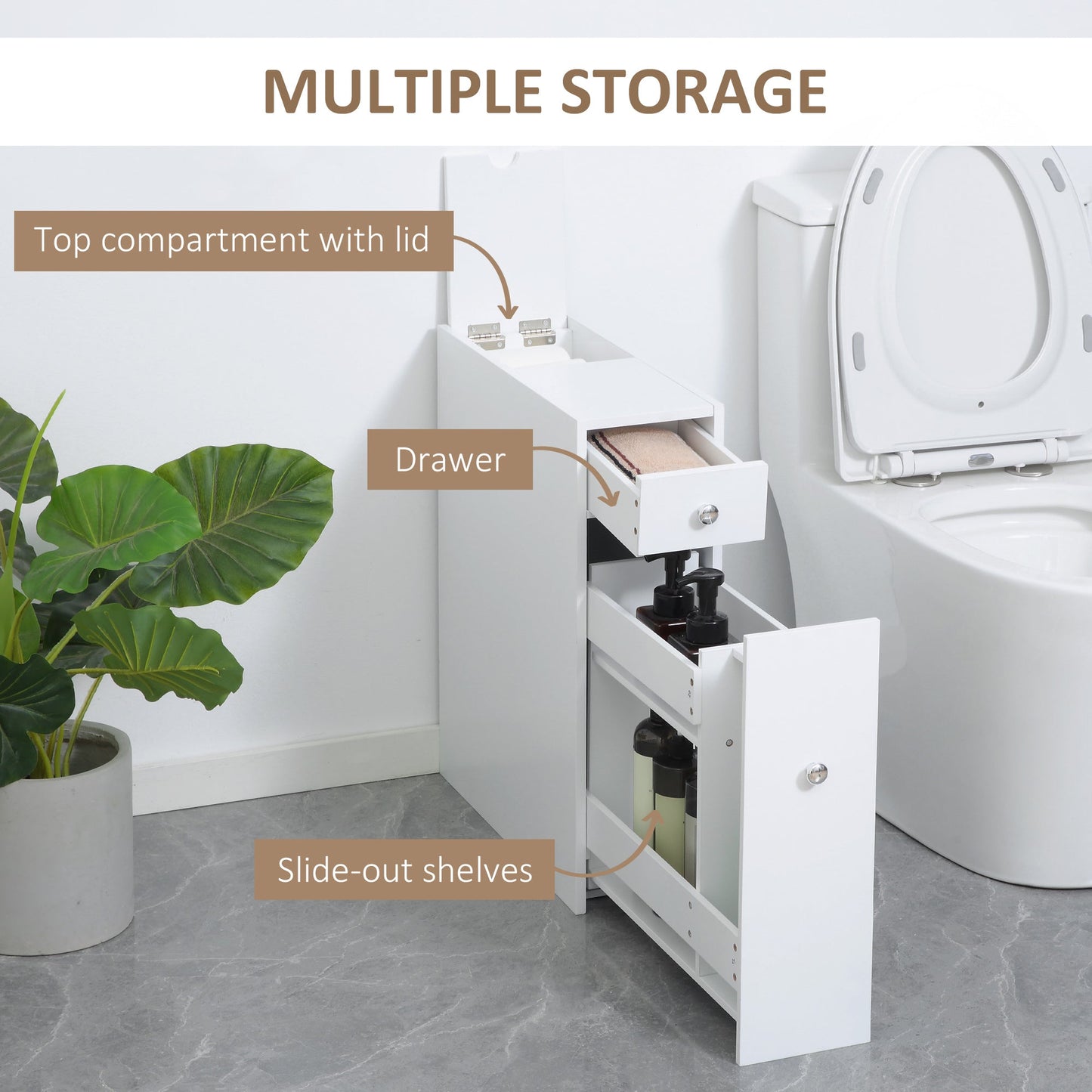 Freestanding Bathroom Floor Storage Cabinet