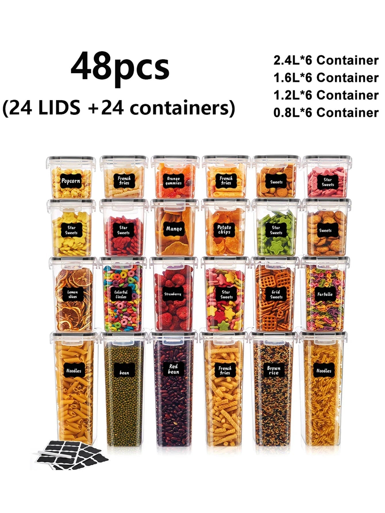 Airtight Food Storage Containers Set (48-Piece)