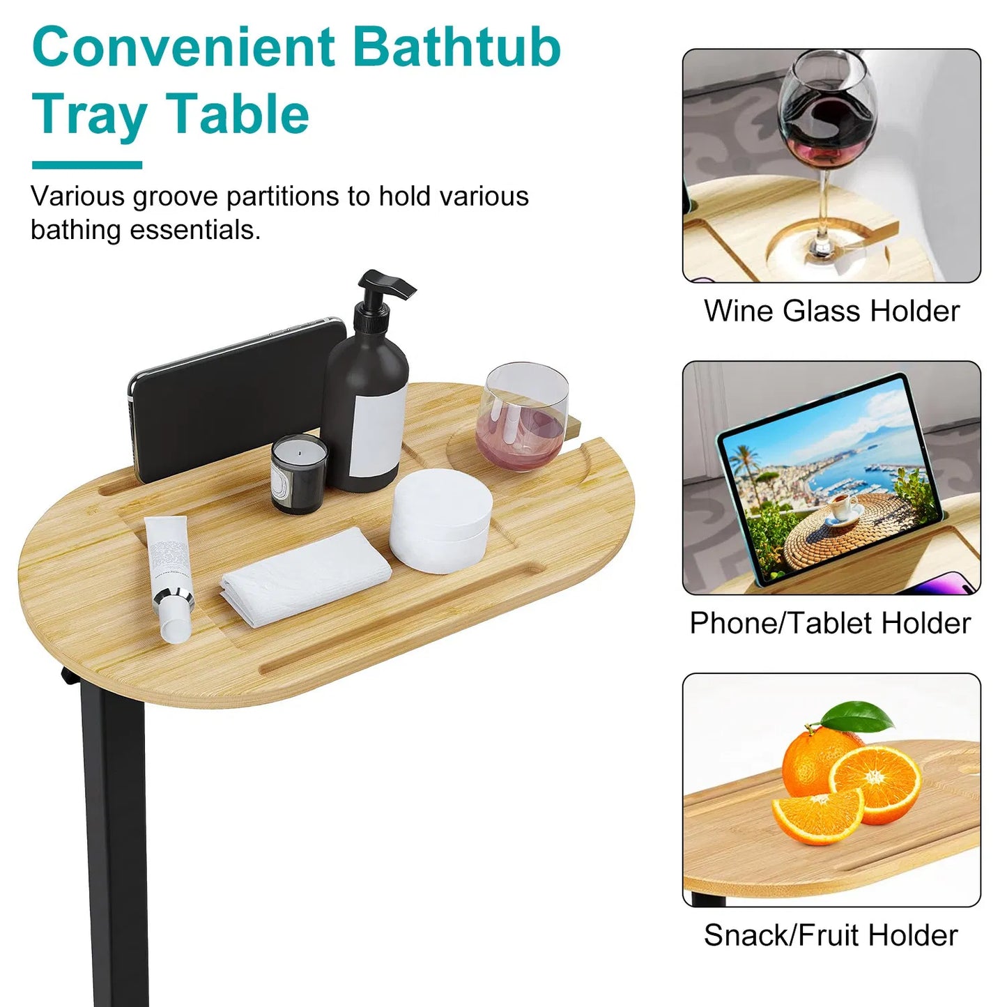 Bamboo Bathtub Tray Caddy