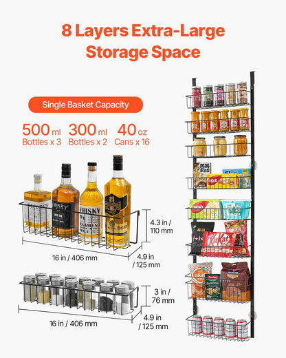 8-Tier Over-the-Door Pantry Organizer