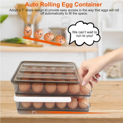 Egg Container Holder Automatic Rolling Egg Box