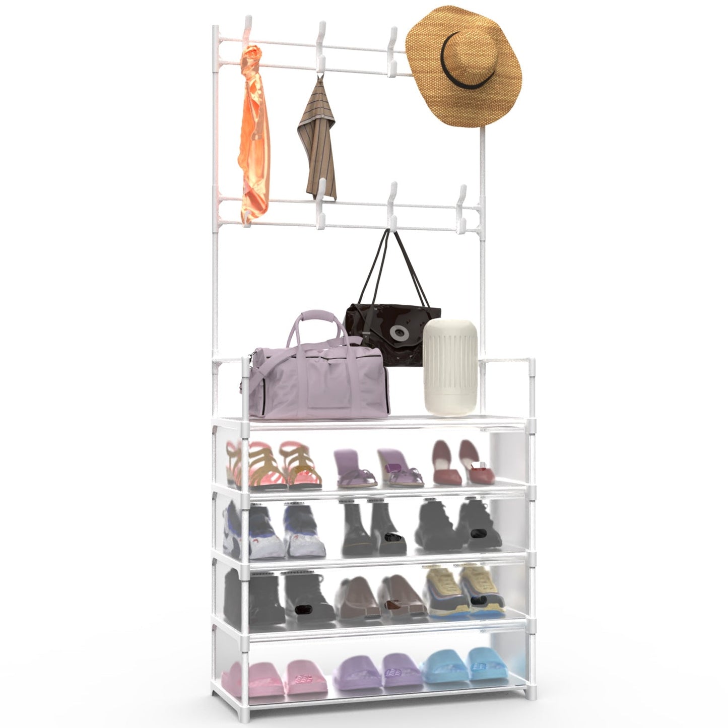 Dustproof Hall Tree Coat & Shoe Rack