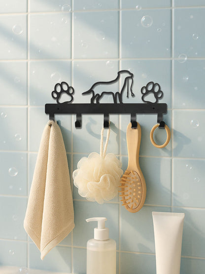 Modern Metal Wall-Mounted Key Holder, 5-Hook Decorative Rack, Entryway Organizer