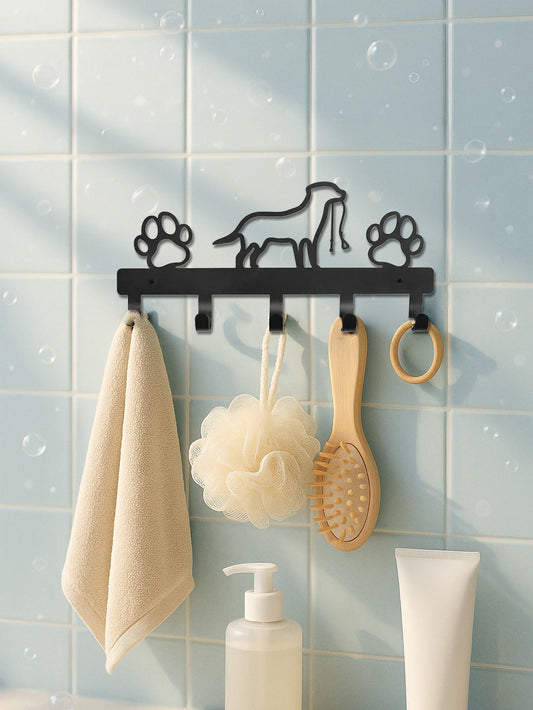 Modern Metal Wall-Mounted Key Holder, 5-Hook Decorative Rack, Entryway Organizer