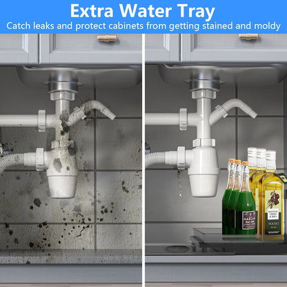 1Pc 2Tier Pull Out Under Sink Organizer Cabinet Organizer With Sliding Drawer Tray