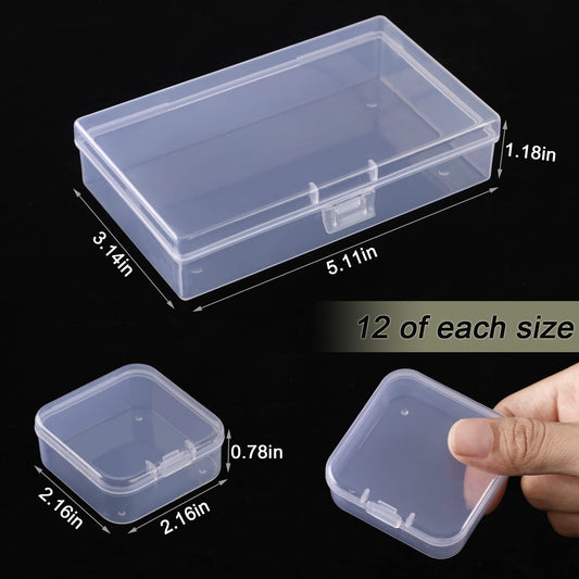 Clear Mini Storage Boxes (24-Pack)