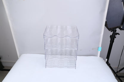 1Pc 4 Tier Bottle Storage Holder 12 Bottles Transparent Stackable Bottle Organizer Standing