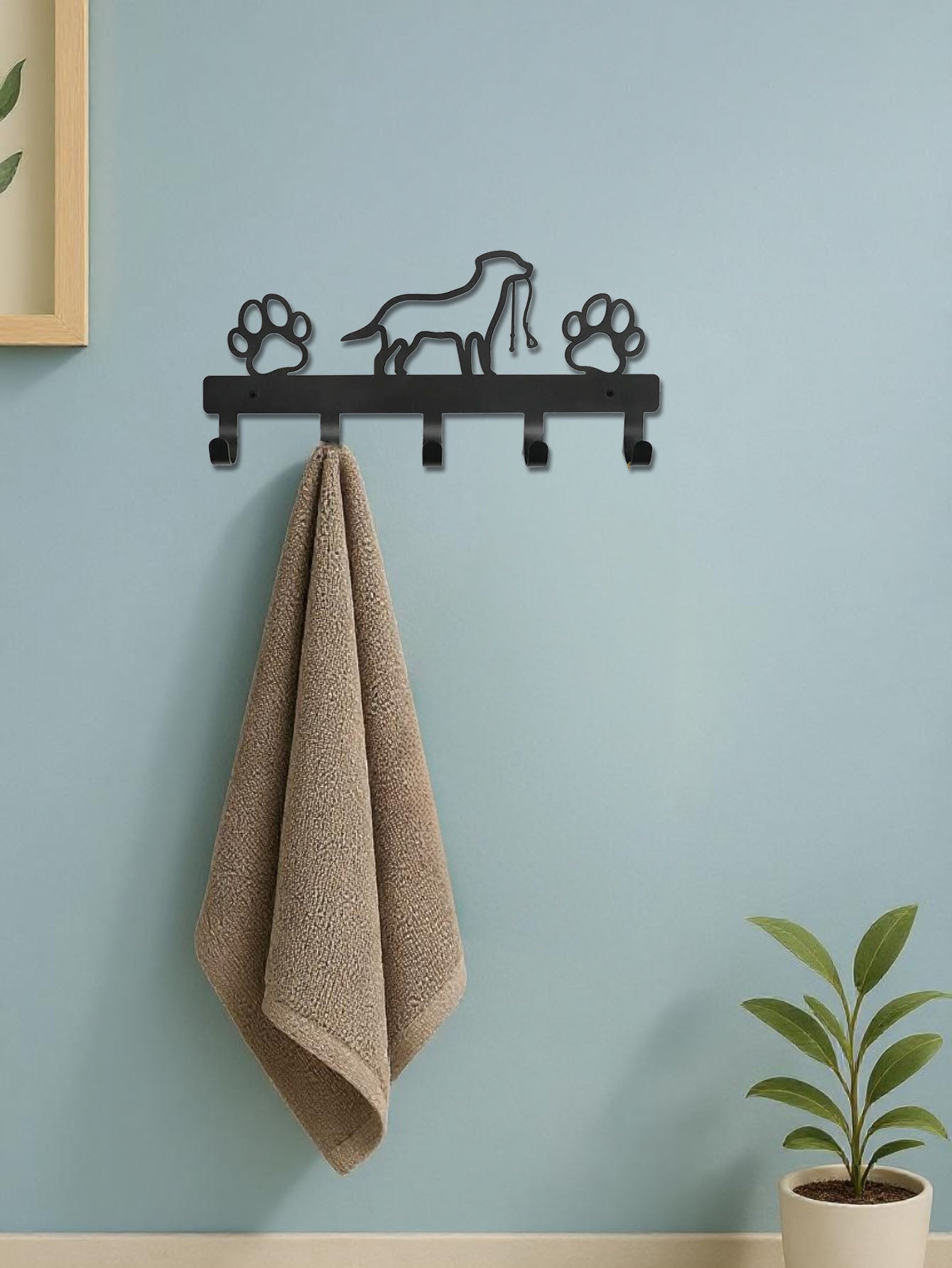 Modern Metal Wall-Mounted Key Holder, 5-Hook Decorative Rack, Entryway Organizer