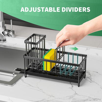 Kitchen Sink Rack Sponge Holder Soap Dish Drain Storage Organizer Brush Holder