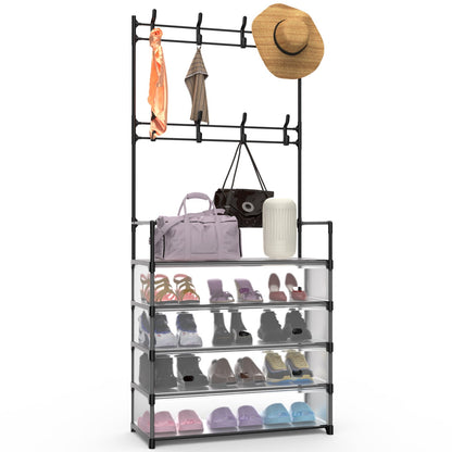 Dustproof Hall Tree Coat & Shoe Rack