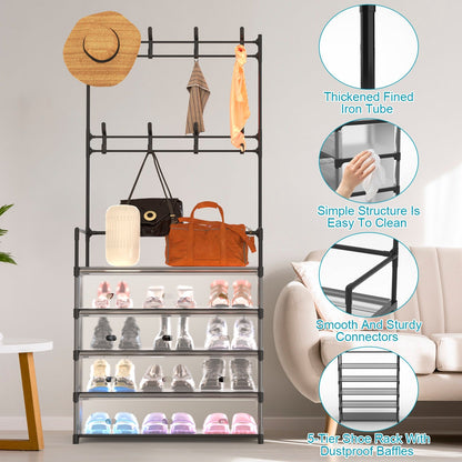 Dustproof Hall Tree Coat & Shoe Rack