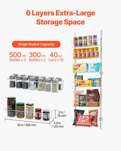 6-Tier Over-the-Door Pantry Organizer